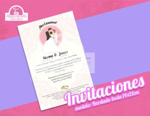 Invitación Boda bordado A